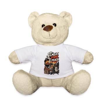Viande, Feu, Paix, BBQ - Nounours - blanc - Devant