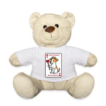 Jack Russell Of Hearts Original Design - Teddy Bear - white - Front