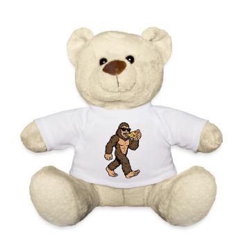 Sasquatch Mange Pizza - Nounours - blanc - Devant