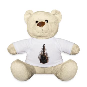 Burning Guitar – Dark Rock Shirt - Teddy Bear - white - Front