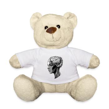 Head profile with brain cyber network - Teddy Bear - white - Front