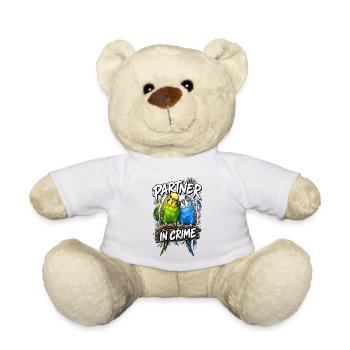Budgie partners in crime - Teddy Bear - white - Front
