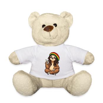 Cool Rastafarian Sloth - Teddy Bear - white - Front