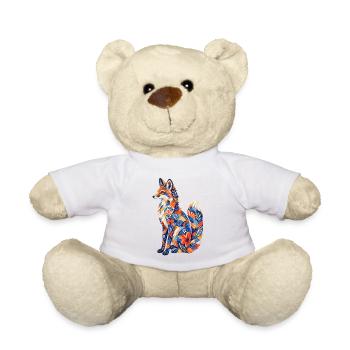 Patchwork Fuchs Blumenmuster - Teddy - Weiß - Vorne