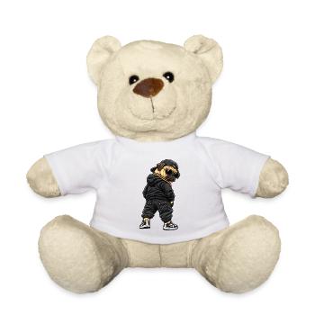 Cool gangster pug in streetwear style - Teddy Bear - white - Front