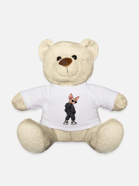 Cooler Gangster Sphinx Katze Streetwear - Teddy - Weiß