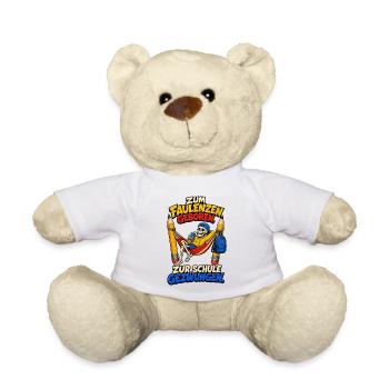 Zum Faulenzen geboren – zur Schule gezwungen - Teddy - Weiß - Vorne