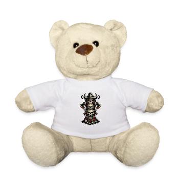 Viking Skull Warband - Teddy Bear - white - Front