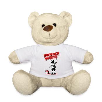 Graffiti-Kind Rotschrift – Pinsel Tropfen - Teddy - Weiß - Vorne