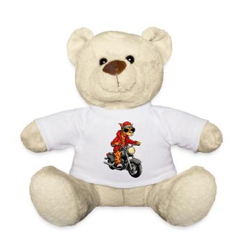 Motorrad Giraffe - Teddy - Weiß - Vorne