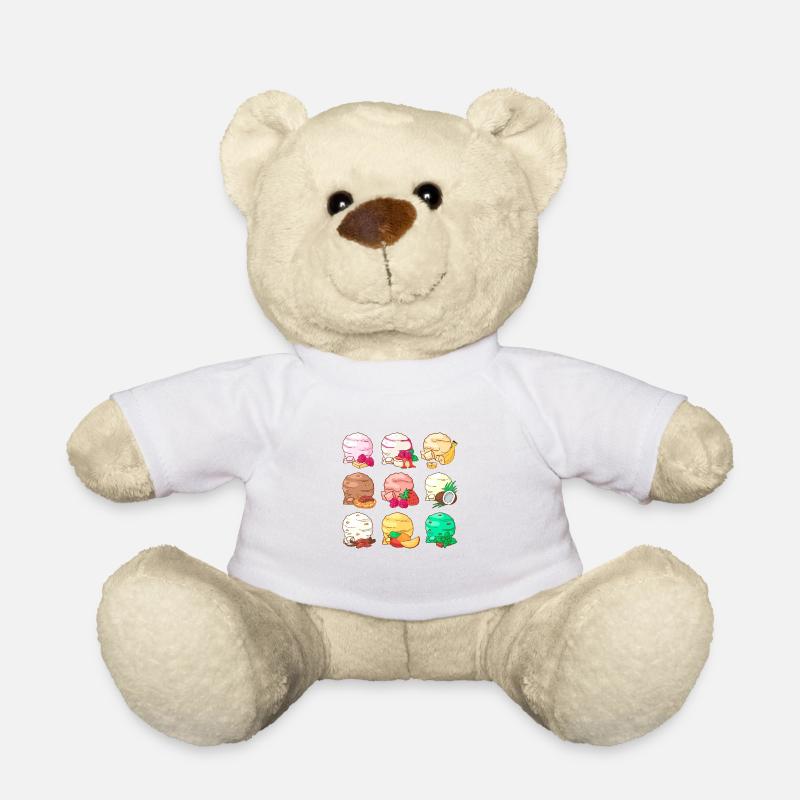 Eis Speiseeis Eiskrem Eiscreme Kugeleis Eisbecher - Teddy - Weiß