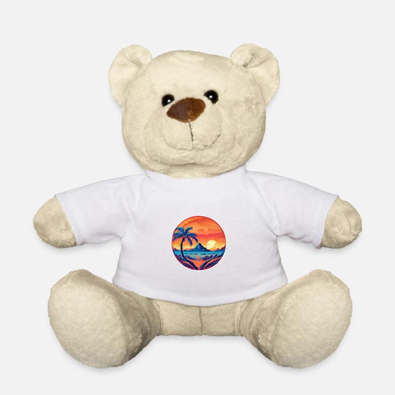 Vintage Beach Landscape complement - Teddy Bear - white