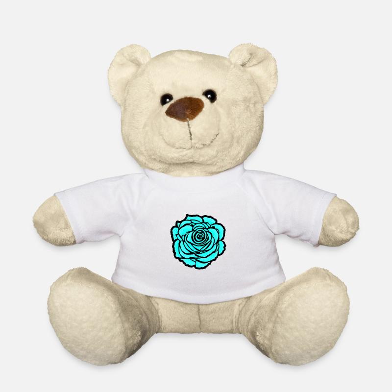 Blaue Rose - Teddy - Weiß