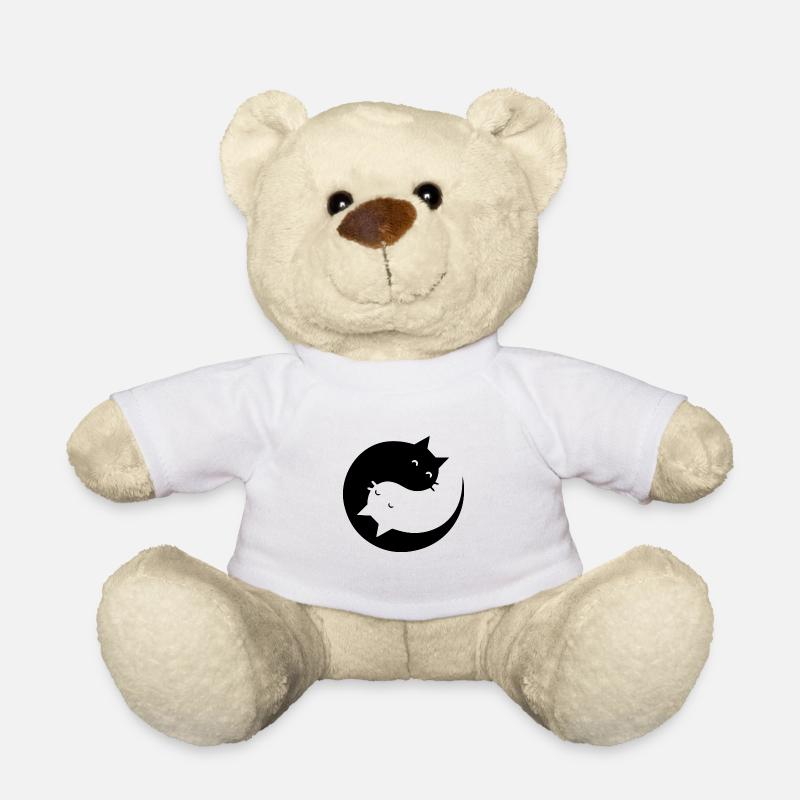Ying Yang Cats Gift Idea - Teddy Bear - white
