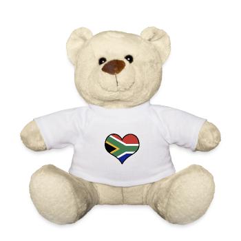 Heart South Africa Africa Continent Love Gift - Teddy Bear - white - Front