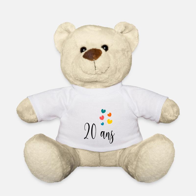 20 ANS. 20e ANNIVERSAIRE. ANNIVERSAIRE 20 ANS. 20 - Nounours - blanc