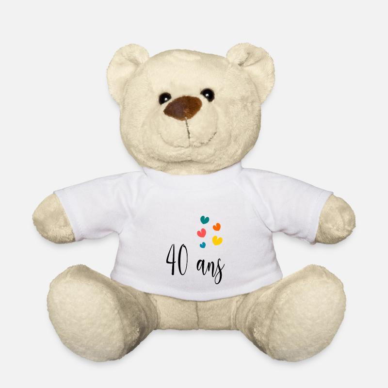 40. 40 ANS. 40e ANNIVERSAIRE. ANNIVERSAIRE 40 ANS. - Nounours - blanc