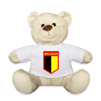 Drapeau BELGIUM - Nounours - blanc - Devant