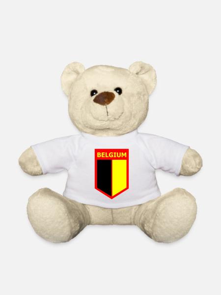 FLAG BELGIUM - Teddy Bear - white