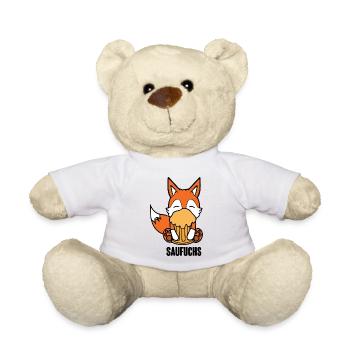 Fuchs Saufuchs Biertrinker Saufen Bier - Teddy - Weiß - Vorne