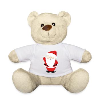 Santa Claus Merry Christmas Herz Liebe T-Shirt - Teddy - Weiß - Vorne