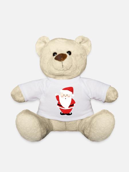 Santa Claus Merry Christmas Herz Liebe T-Shirt - Teddy - Weiß