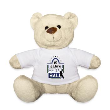 10 Jahre Federball Jubiläum Federballspieler Jubi - Teddy - Weiß - Vorne