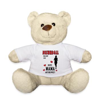 Brennball Spielerin Mama Brennballerin Mutter Frau - Teddy - Weiß - Vorne