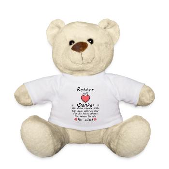Retter Danke Dankeschön sagen Leben gerettet - Teddy - Weiß - Vorne