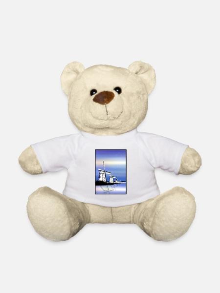 Moulins à vent de Kinderdijk - Nounours - blanc