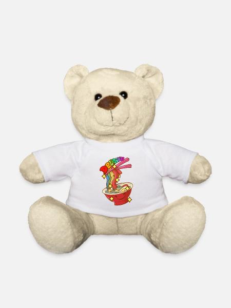 délicieuse nouilles arc-en-ciel style kawaii pour LGBT+ - Nounours - blanc