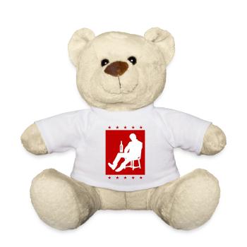 Besoffener Mann Saufen Drunk - Teddy - Weiß - Vorne