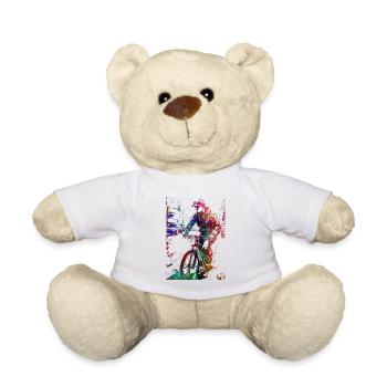 Cycling #cycling #sport #bike - Teddy Bear - white - Front