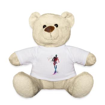 Runner sport art #runner #sport #jogging - Teddy Bear - white - Front