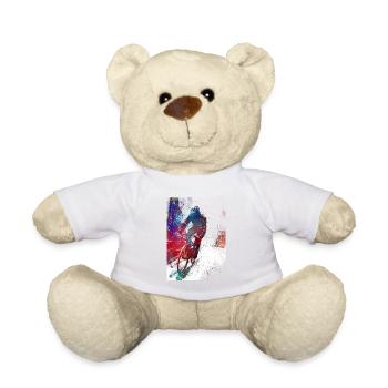 Bicycle sport art - Teddy Bear - white - Front