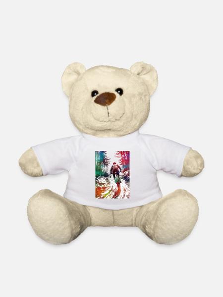 Mountainbiker Sport Kunst - Teddy - Weiß