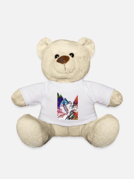Mountainbiker Sport Kunst - Teddy - Weiß