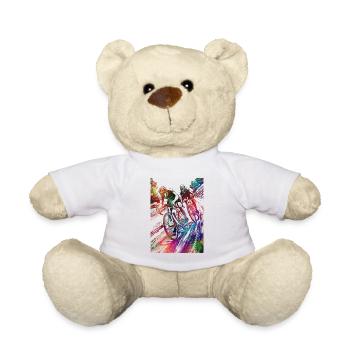 Cycling #cycling #sport #bike - Teddy Bear - white - Front