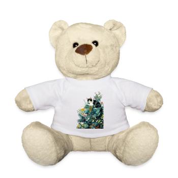 Cat on the Christmas tree - Teddy Bear - white - Front