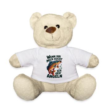 Wenn Ihr mich sucht - ich geh Angeln - Teddy - Weiß - Vorne