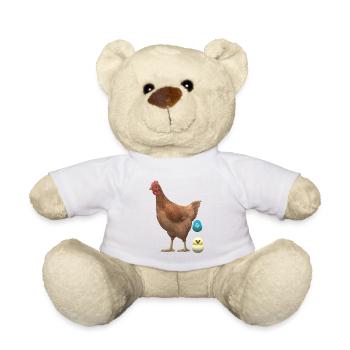 Chicken with chick - Teddy Bear - white - Front