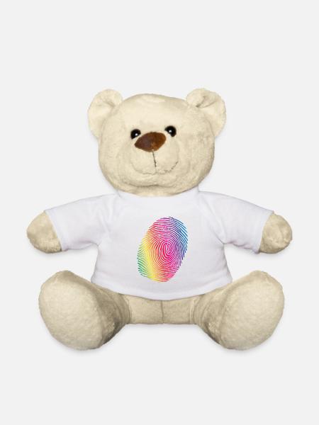 Fingerprint Pride Lgbtq Rainbow Transgender Bisexu - Teddy - Weiß