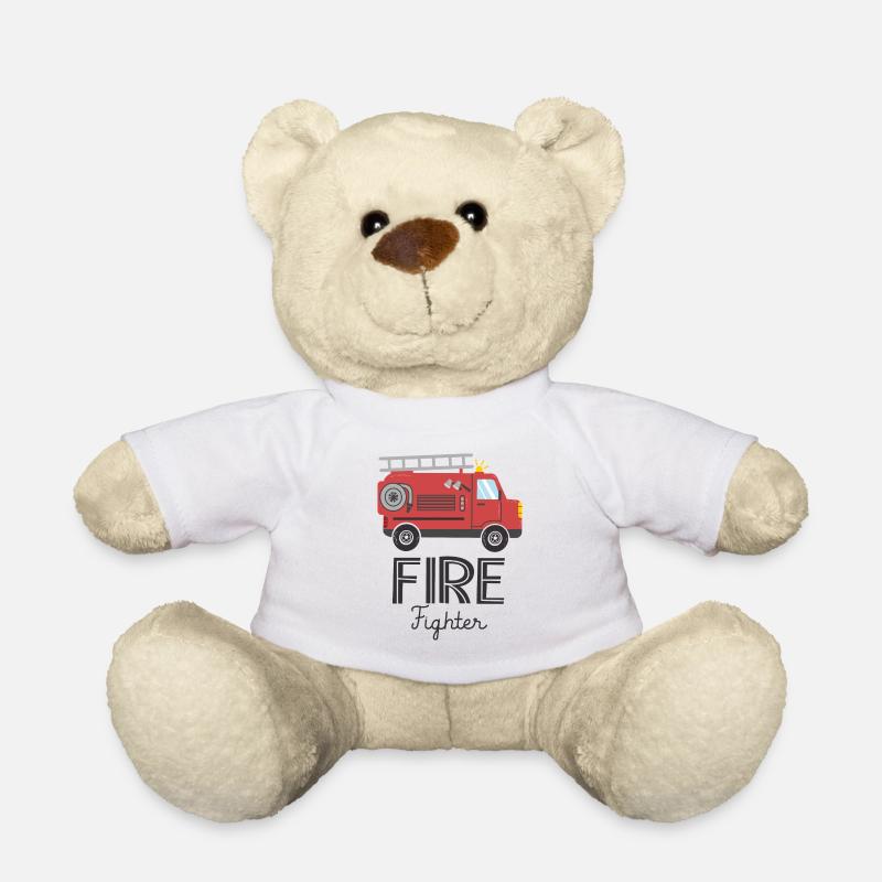 pompier camion de pompiers sapeurs pompiers - Nounours - blanc