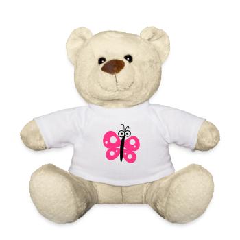 Schmetterling pink - Teddy - Weiß - Vorne