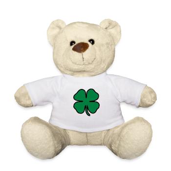 shamrock lucky shamrock luck four leaf clover9 - Teddy Bear - white - Front