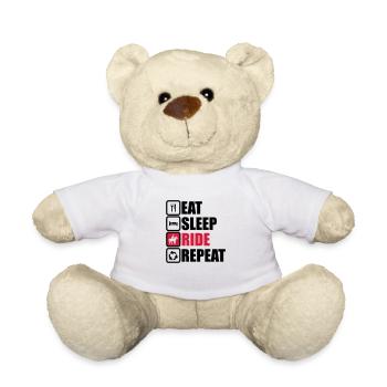 eat sleep ride repeat,horse riding,horses - Teddy Bear - white - Front