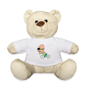 Alter Mann auf dem Fahrrad - Teddy - Weiß - Vorne