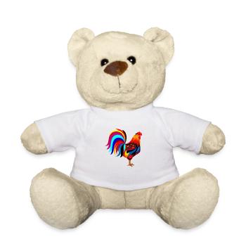 Folk, folklore, cock, chicken, kogut, roosters, cock - Teddy Bear - white - Front