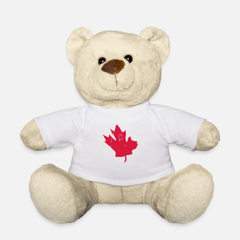 Canadian Maple Leaf- Vintage Look - Nallebjörn - vit