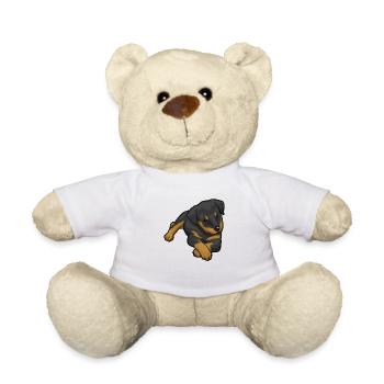 Rottweiler Dog - Teddy Bear - white - Front